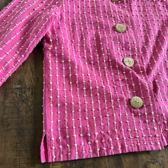 Vintage Orvis Women’s Size S Pink Short Blazer Jacket Barbie Button Shoulder Pad - Picture 2 of 12